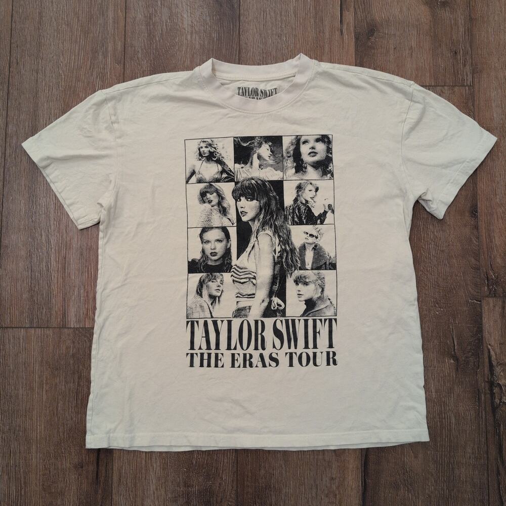 Taylor Swift The Eras Tour Adult Medium‎ Shirt Beige Concert Official Merch